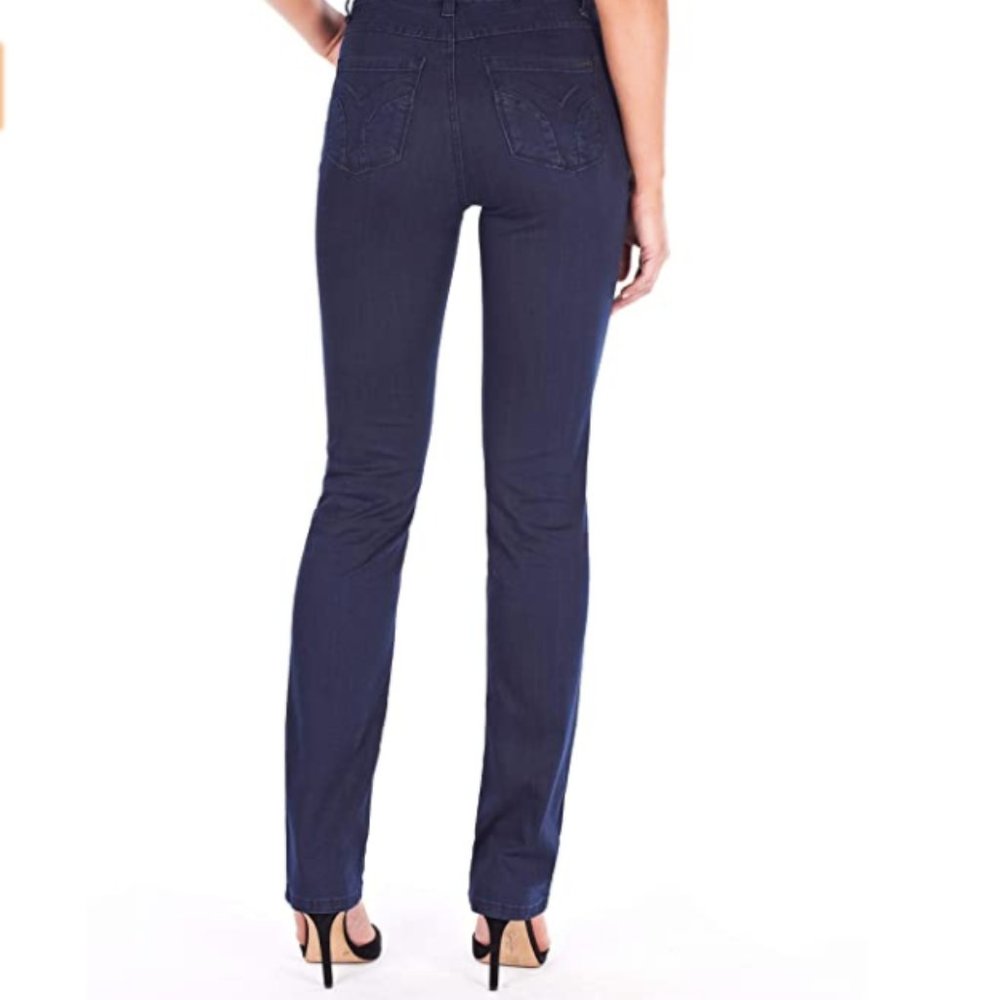 FDJ Olivia Dark-Wash High-rise Straight-Leg Jeans - Picture 2 of 9